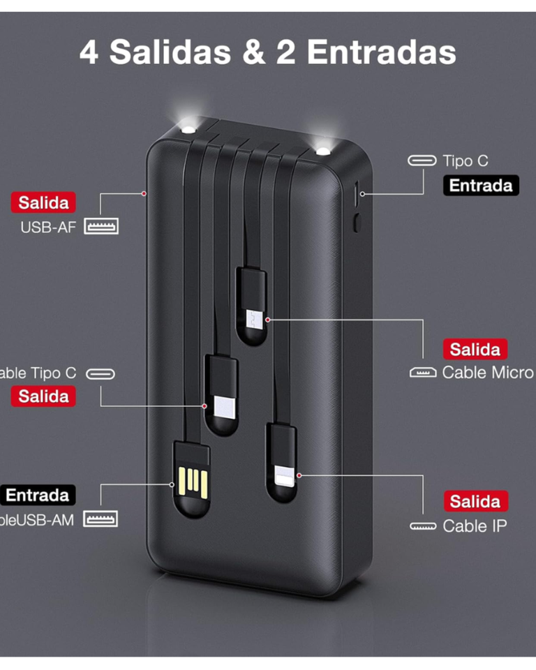 Power Bank Portátil Cuatro en Uno
